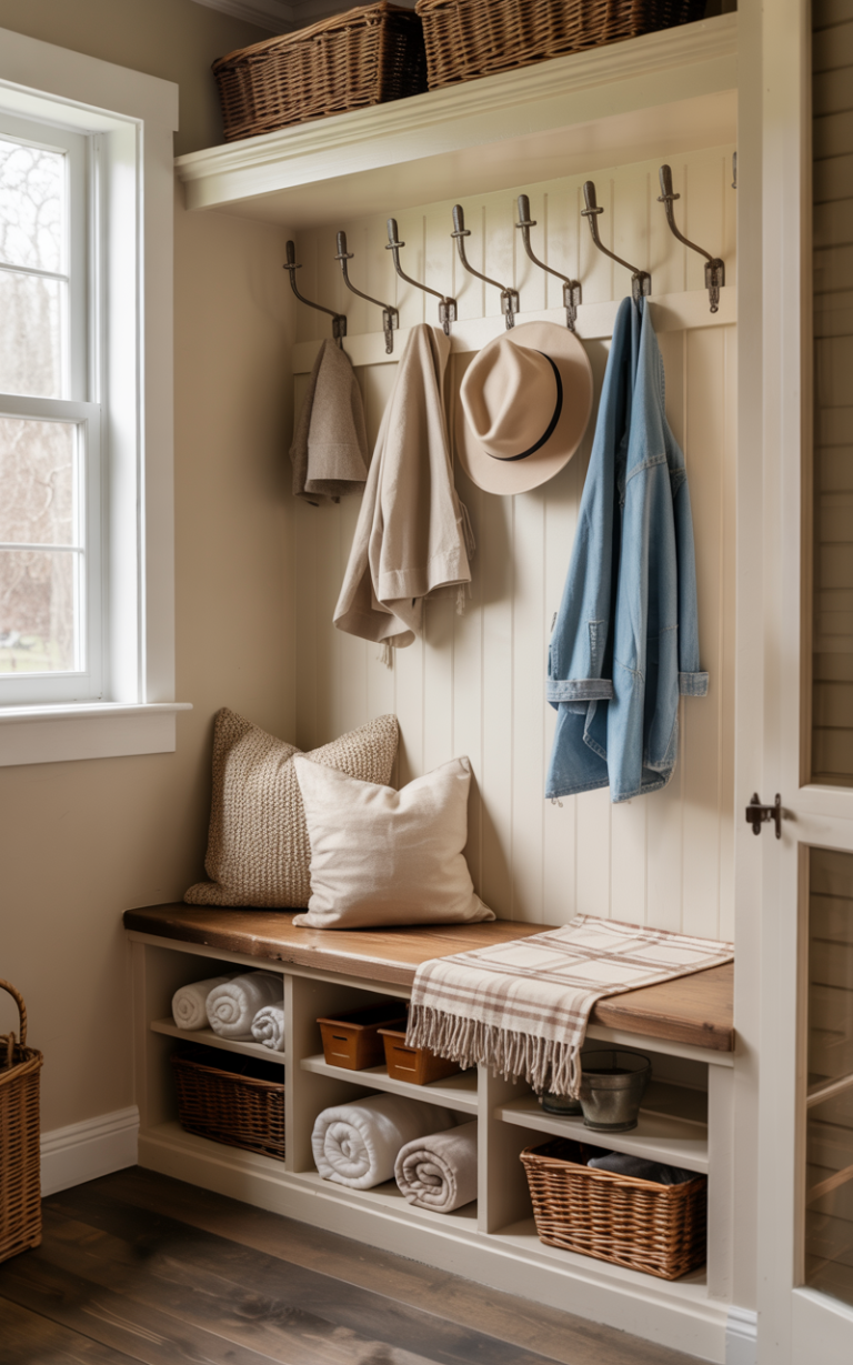 View of 20 DIY Mudroom Entryway Ideas - Designer and the DIYer - DIY, Design ...