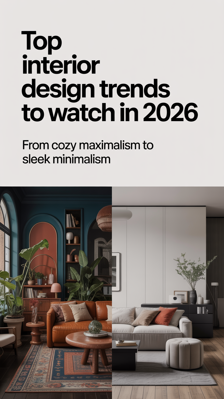 Top Interior Design Trends to Watch in 2026: From Cozy Maximalism to Sleek Minimalism
