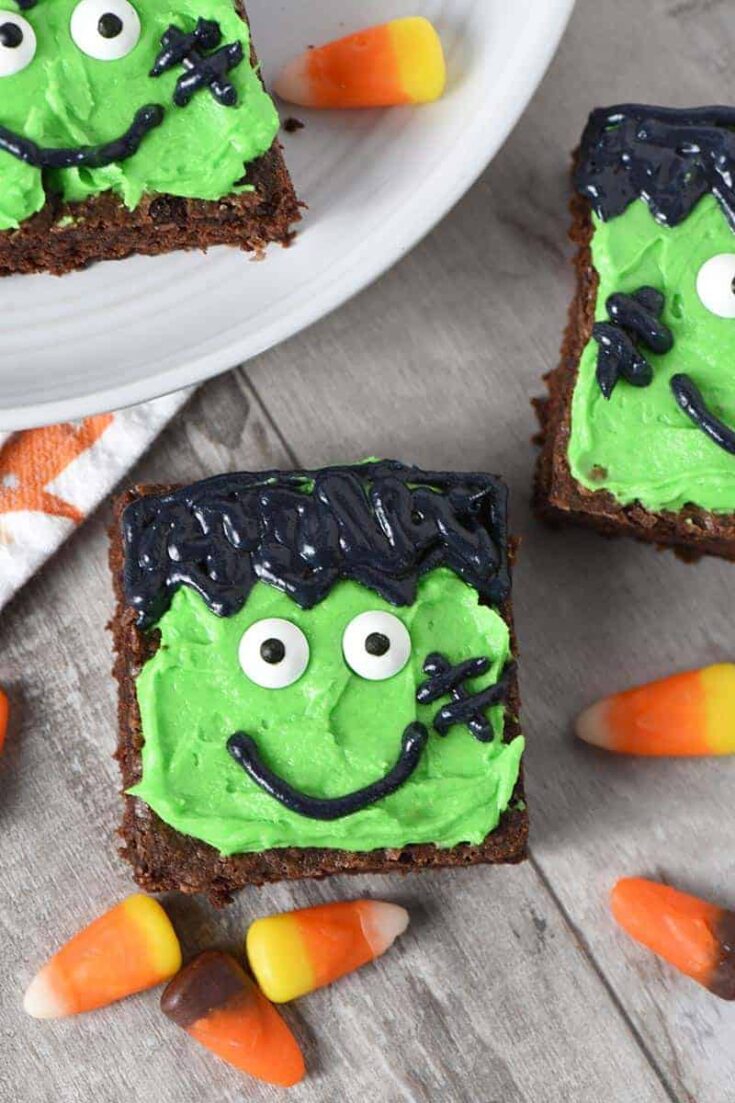 Little Green Monster Brownie Squares