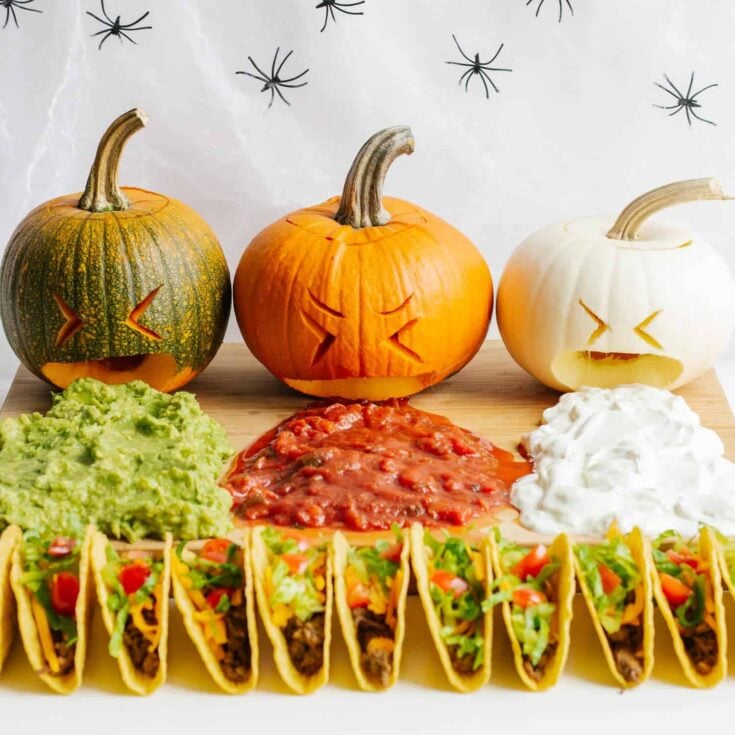Jack-o'-Lantern Taco Cascade