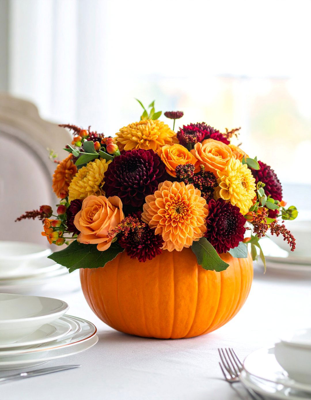 Elegant Pumpkin Floral Displays