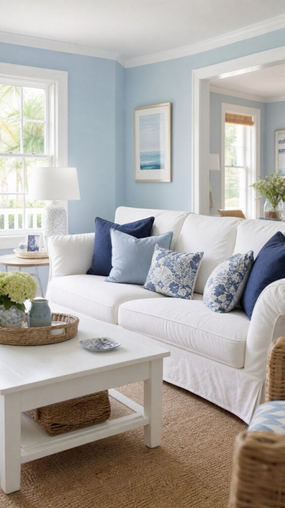 Create Tranquility with Serene Blue and White Hues