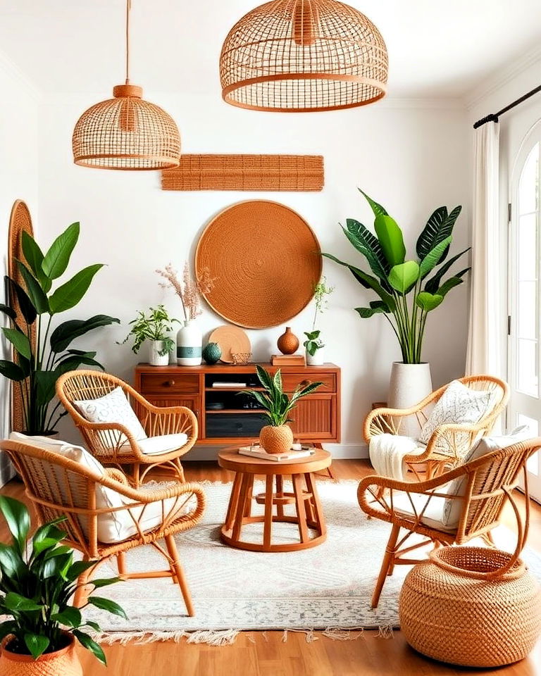 Embrace Rattan for a Warm Mid-Century Boho Vibe