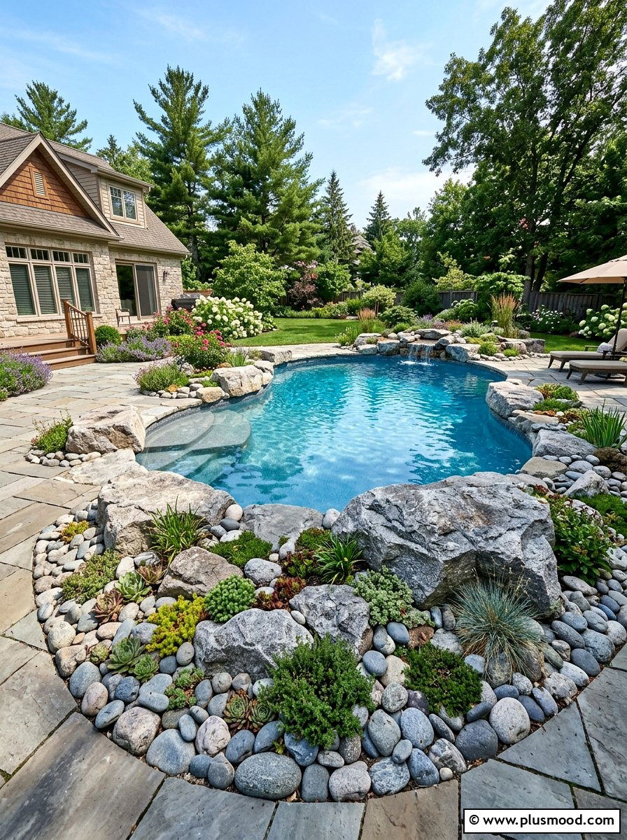 Enhancing Your Pool Area with a Natural Rock Garden