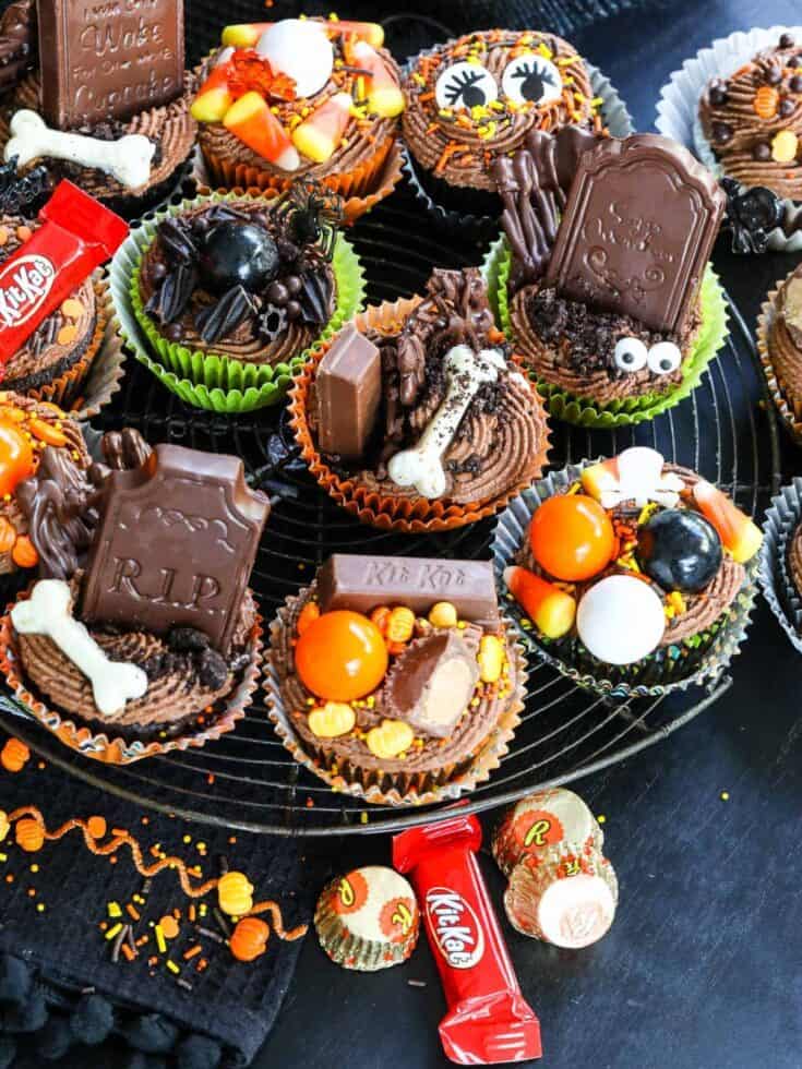 Spooky-Sweet Chocolate Graveyard Cupcakes