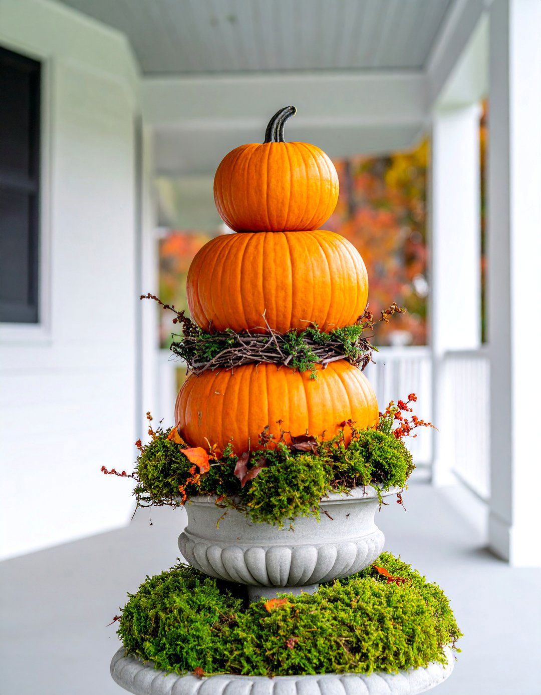 Elevated Pumpkin Stacks for Fall Charm