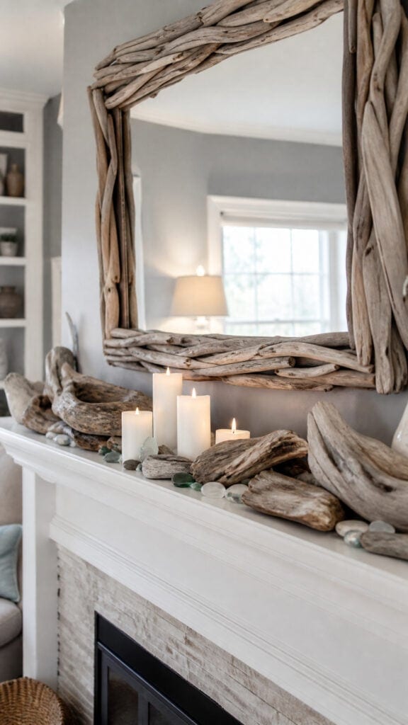 Incorporate Driftwood Elements for Authentic Coastal Vibes