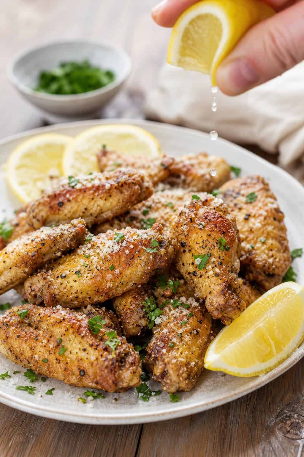 Zesty Lemon-Pepper Parmesan Wings with a Tangy Twist