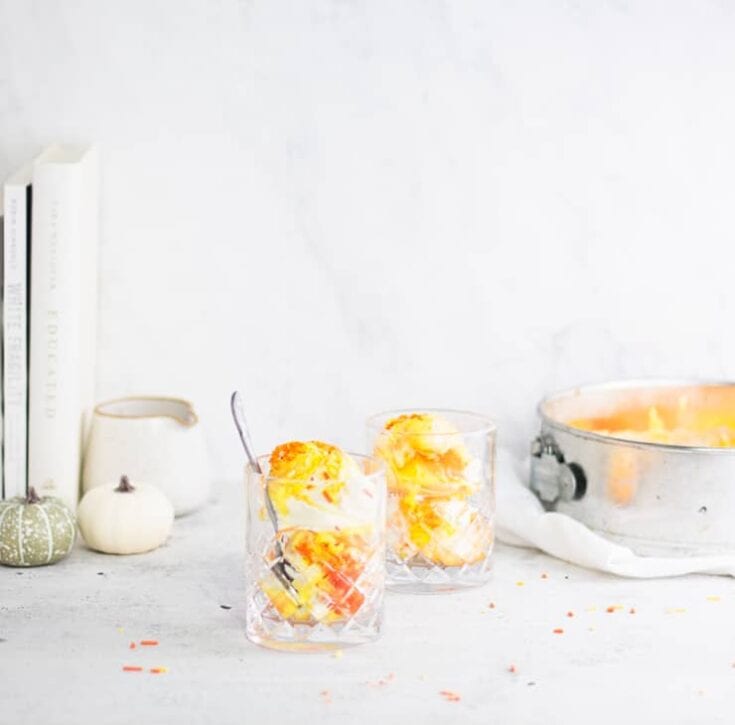 Candy Corn Cloud: No-Churn Halloween Scoop