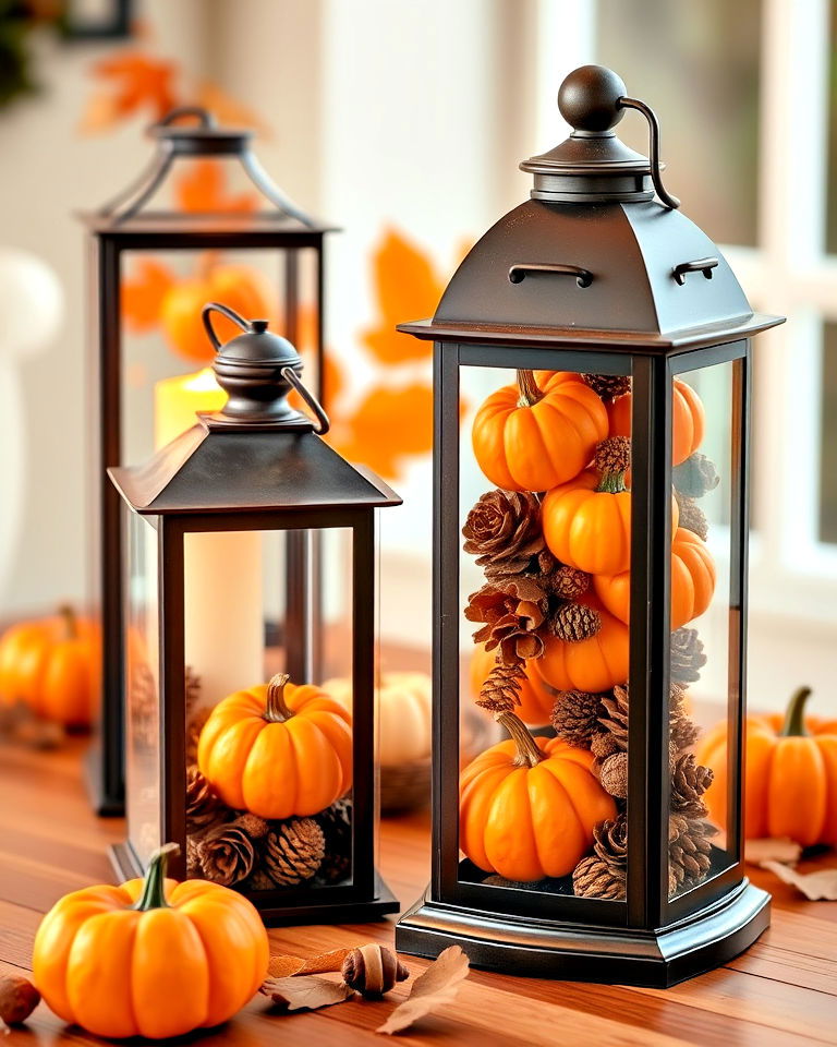 Cozy Glow: Mini Pumpkin Lantern Displays