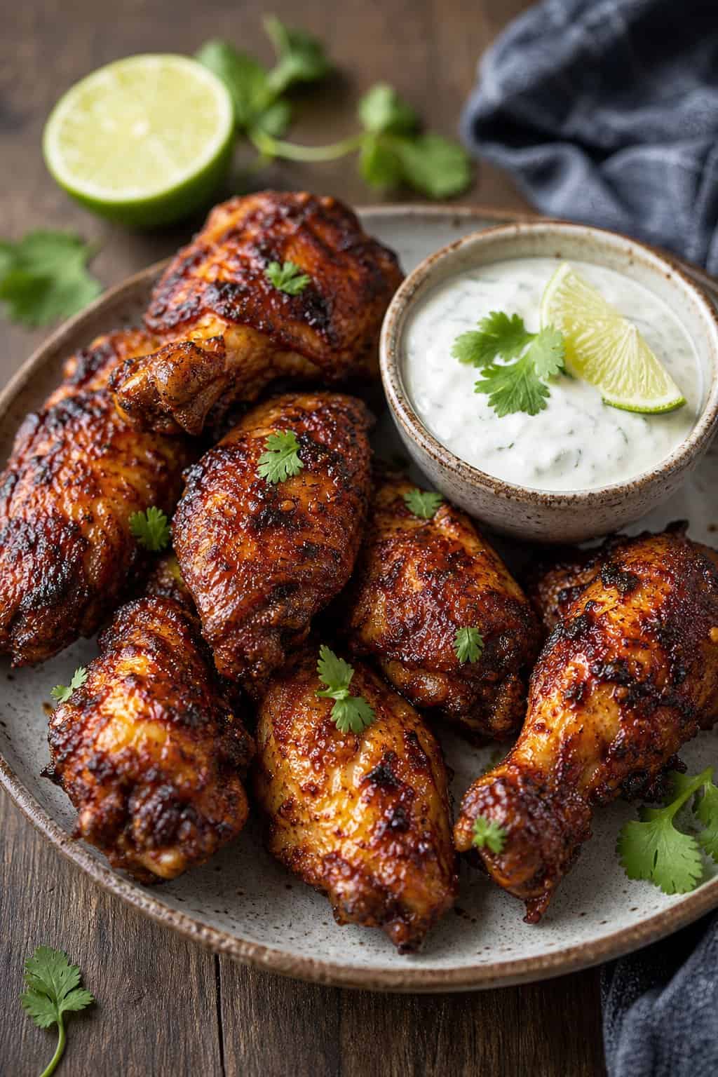 Spicy Chipotle Wings with Zesty Lime Crema