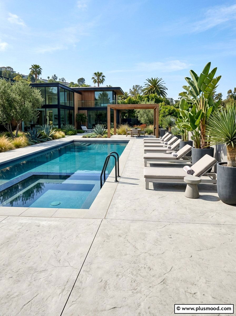 Sleek and Stylish Concrete Decking for Your Pool