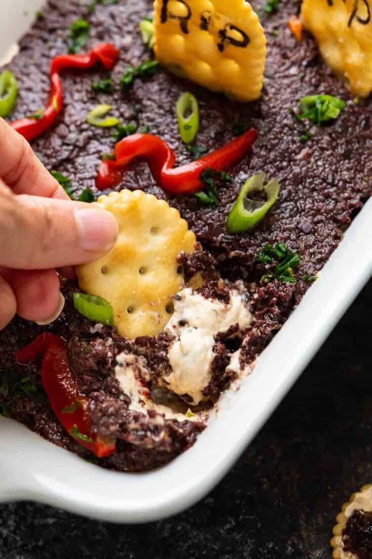 Mausoleum Munch: Olive Graveyard Layer Dip