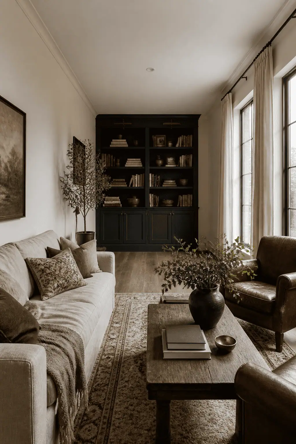 Transforming Long Rooms with a Statement Bookshelf