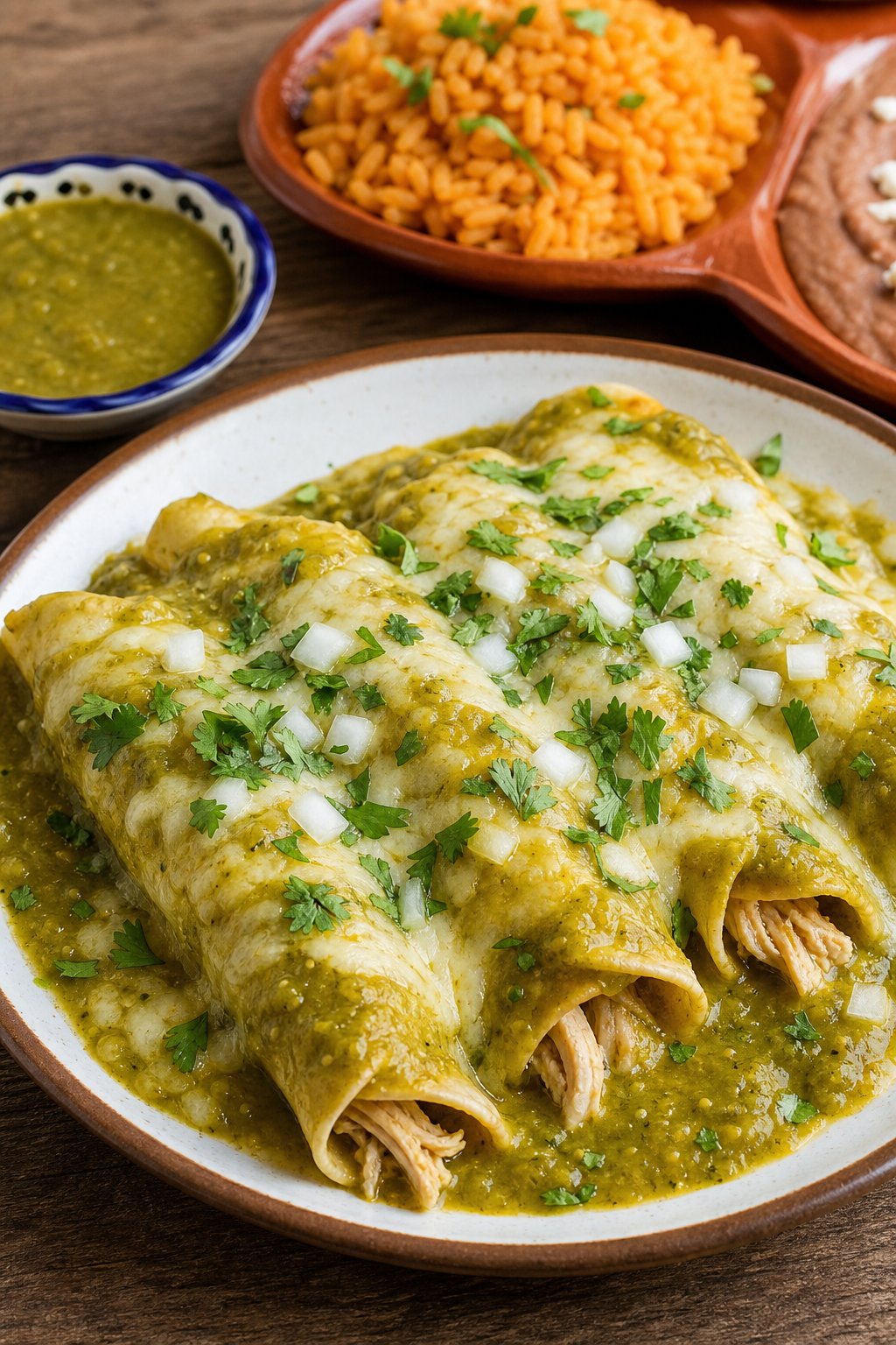 Savory Chicken Enchiladas with Zesty Green Sauce