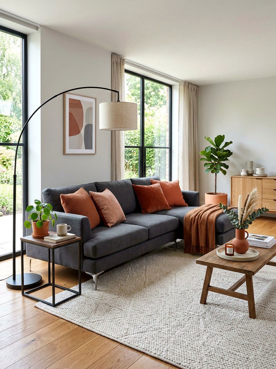 Warm Terracotta Sofa Accents