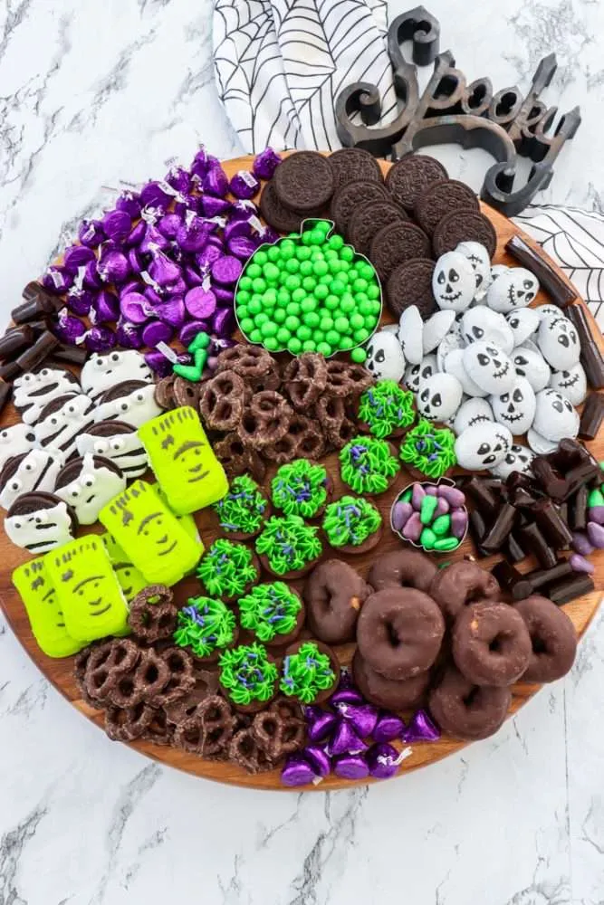 Midnight Cauldron: A Black, Purple & Green Halloween Snack Spread