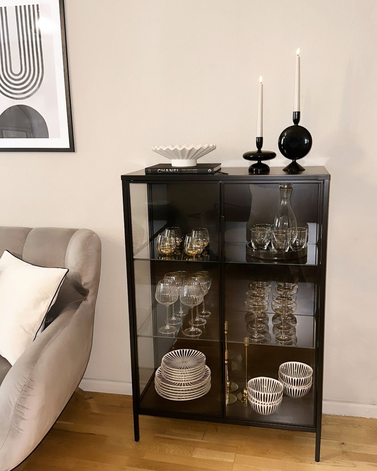 Chic Glassware Showcase with IKEA Bestå Cabinet