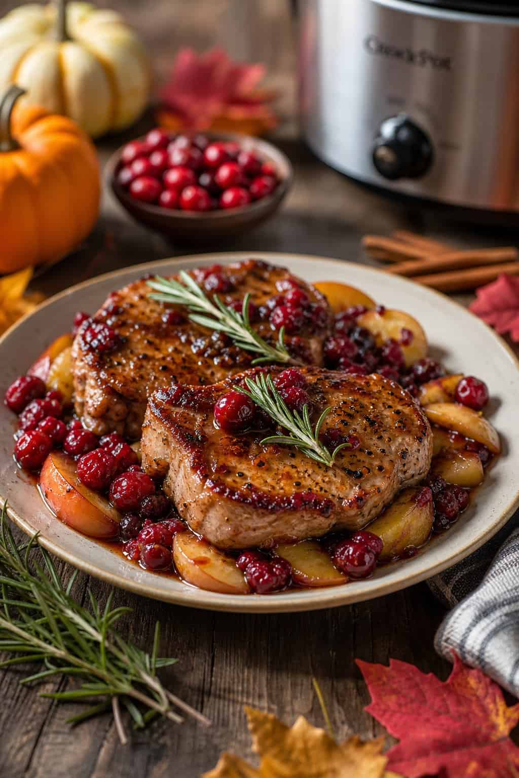 Sweet & Savory Apple Cranberry Pork Chops