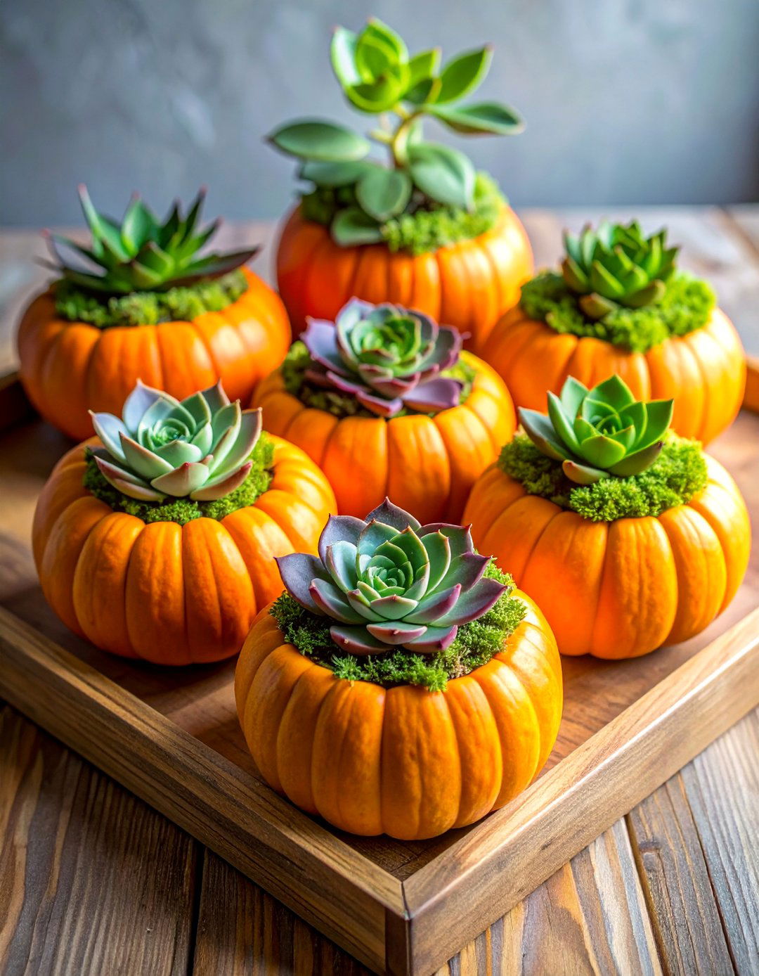 Charming Pumpkin Succulent Displays