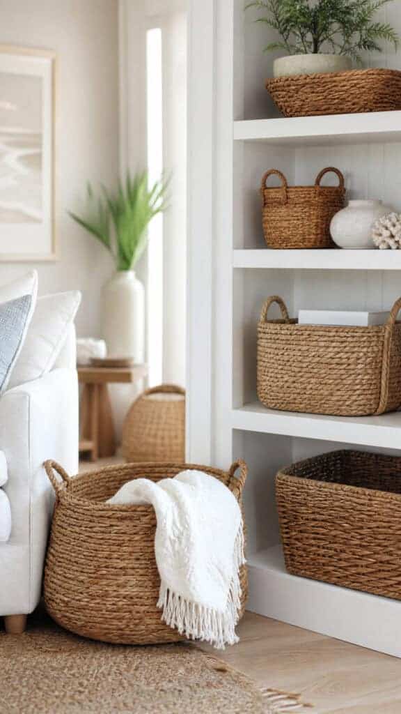 Elevate Your Coastal Space with Stylish Woven Baskets