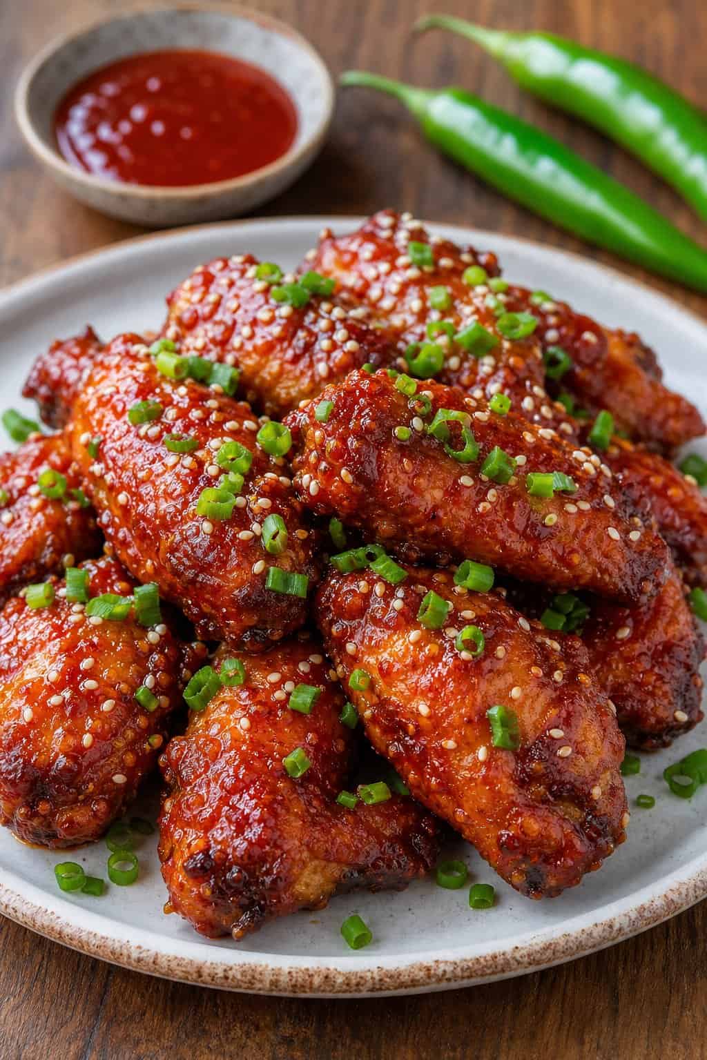 Sweet and Spicy Korean Gochujang Wings with Toasted Sesame Crunch
