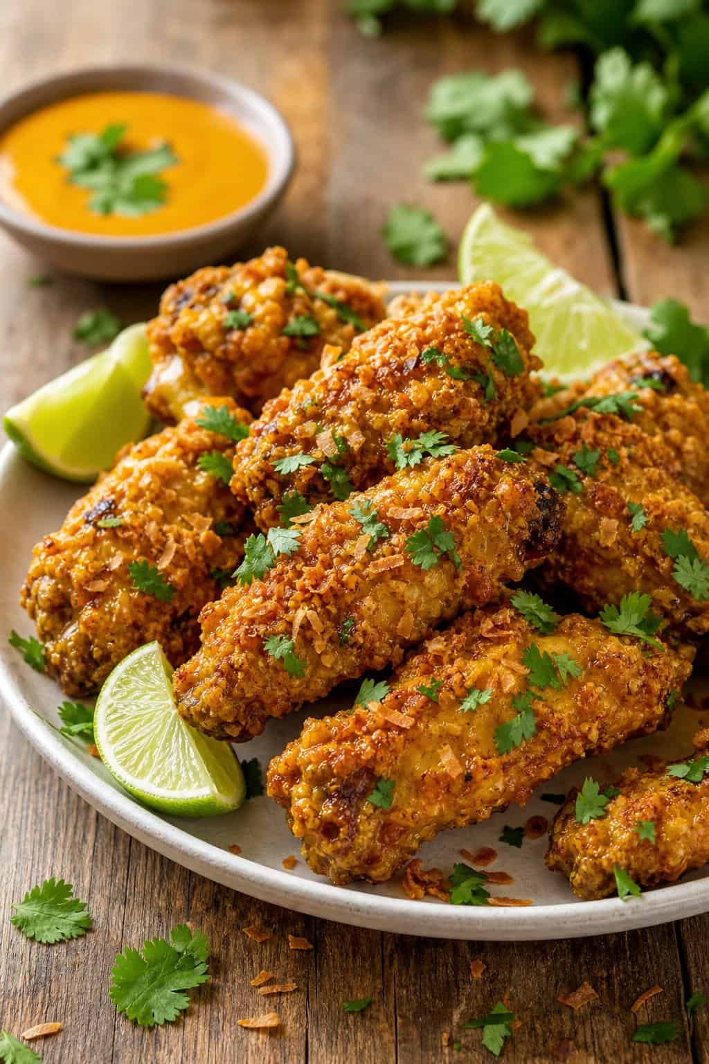 Zesty Coconut Curry Wings with Fresh Cilantro & Lime