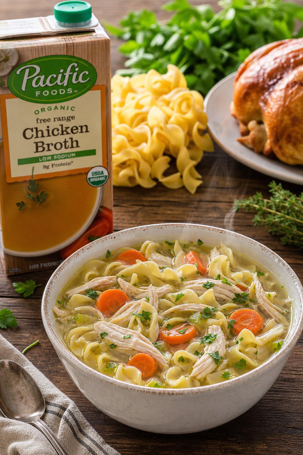 Hearty Chicken Noodle Soup with Tender Egg Noodles