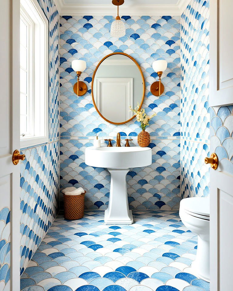 Whimsical Fish Scale Tiles for Charming Floors