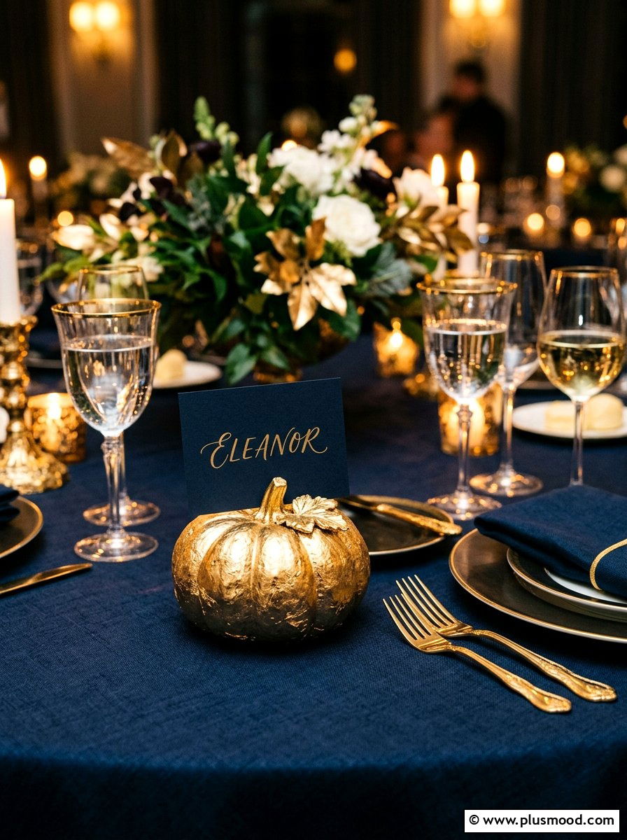 Gleaming Gold Pumpkin Rocks for a Luxurious Holiday Look