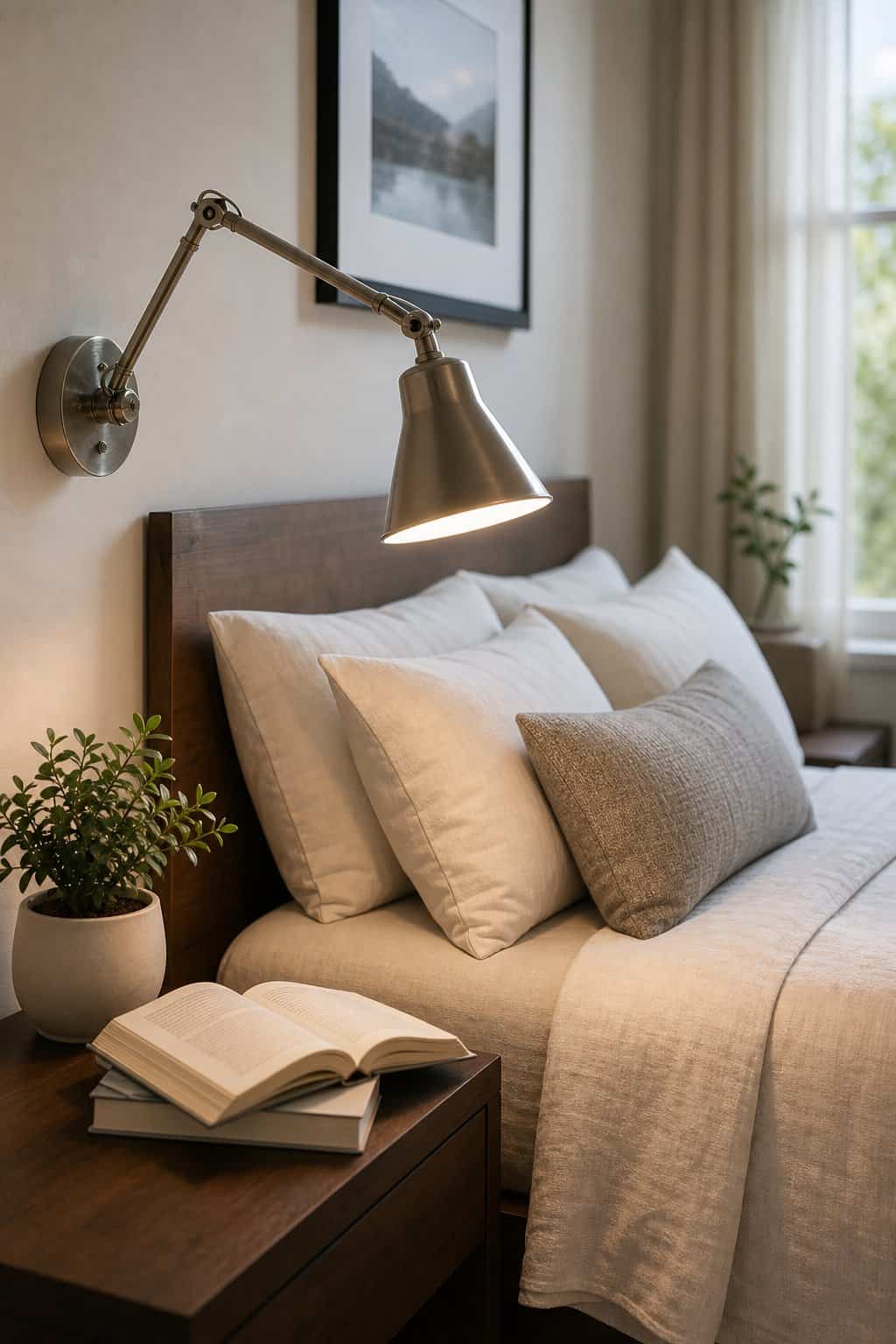 Clip-On Swing-Arm Lamps: Space-Saving Bedside Lighting