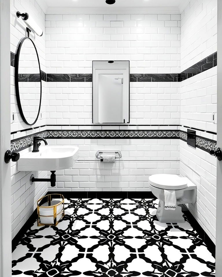 Striking Graphic Black-and-White Tiles for Bold Floors