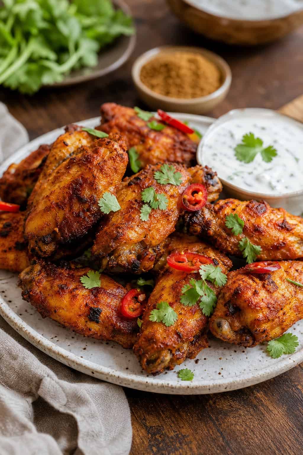 Spiced Yogurt-Marinated Wings with Garam Masala Kick
