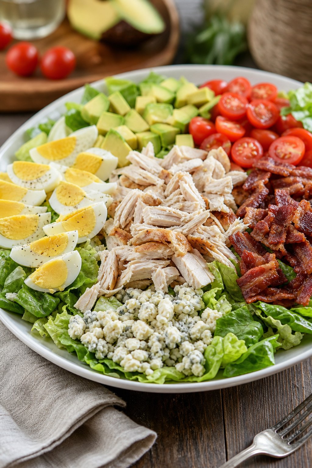 Quick & Colorful Chicken Cobb Salad with Creamy Avocado