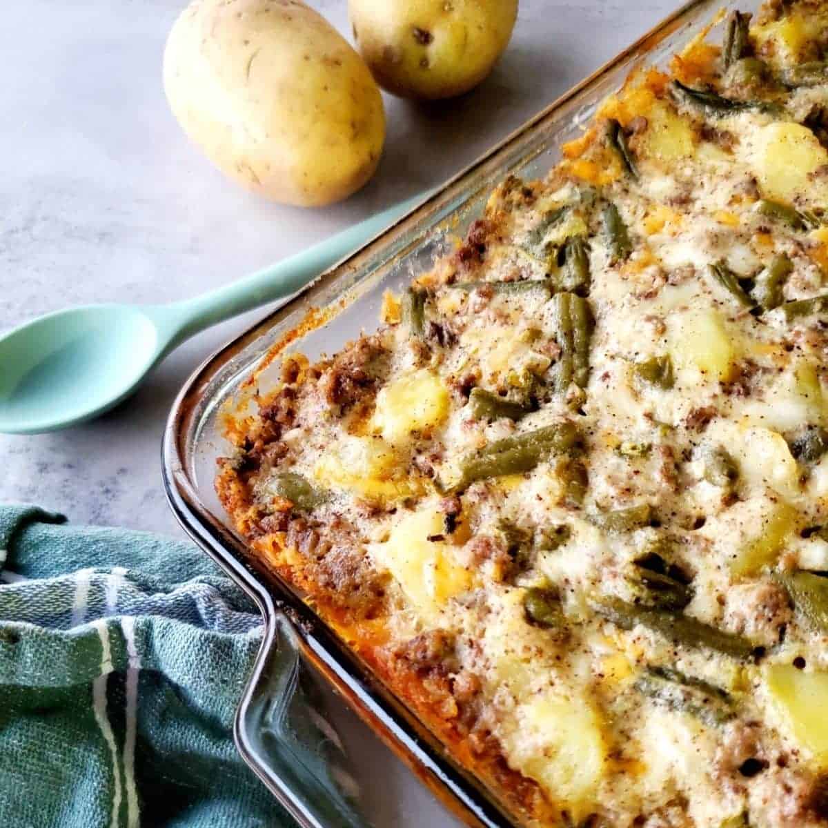 Ground Beef, Potato, and Green Bean Casserole
