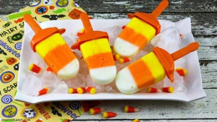 Candy-Corn Layered Yogurt Pops