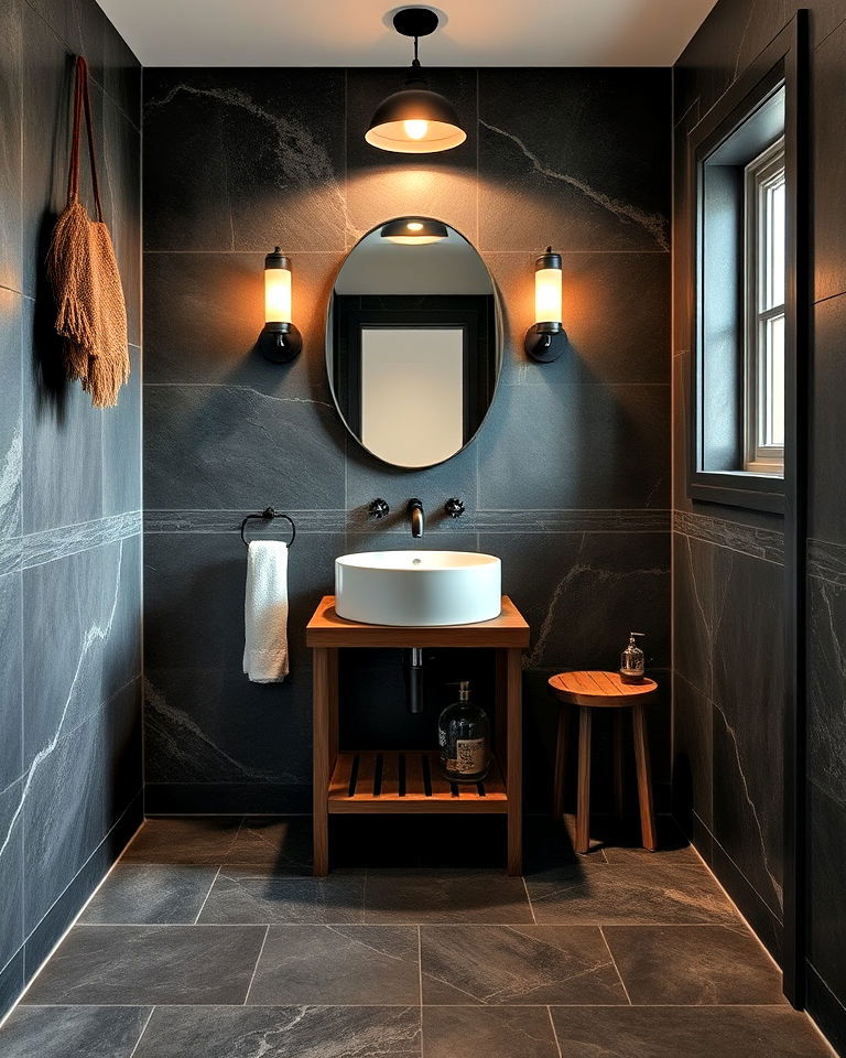 Earthy Sophistication with Rich Slate Tiles