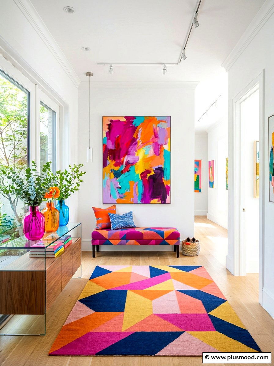 Vibrant Entryways: Infuse Your Welcome Space with Colorful Art