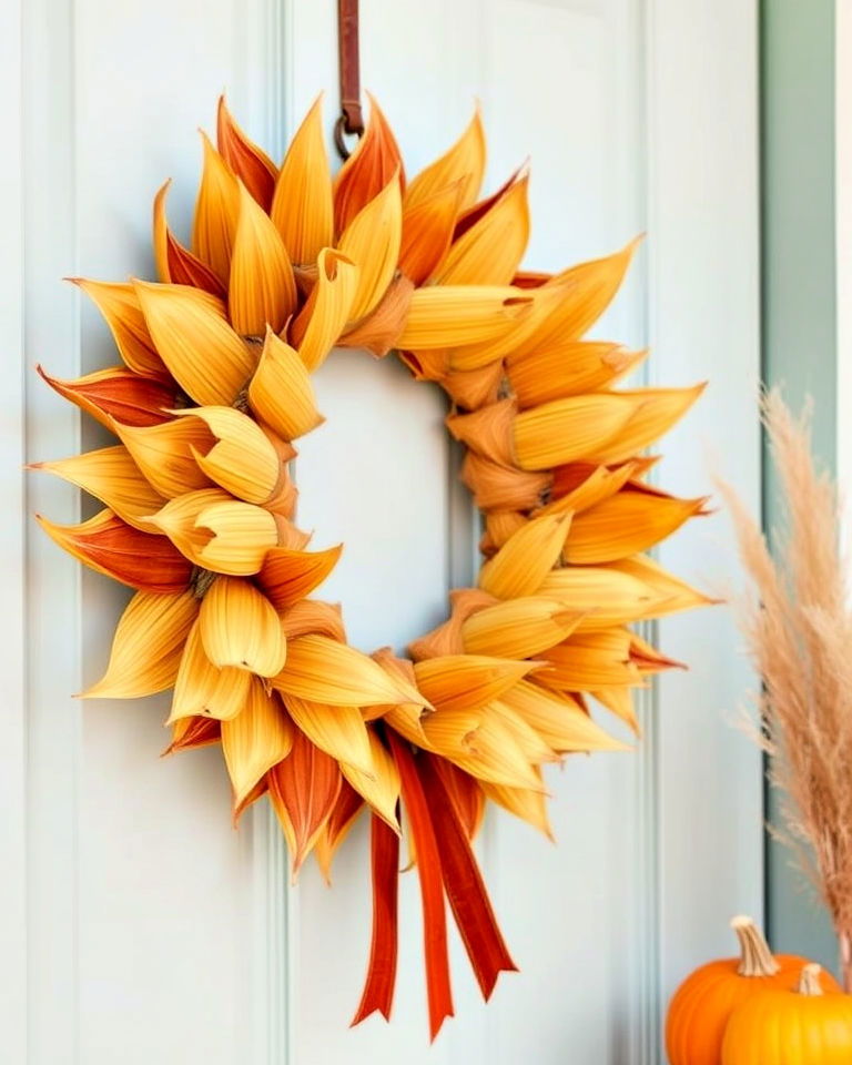 Rustic Charm with Corn Husk Wreaths