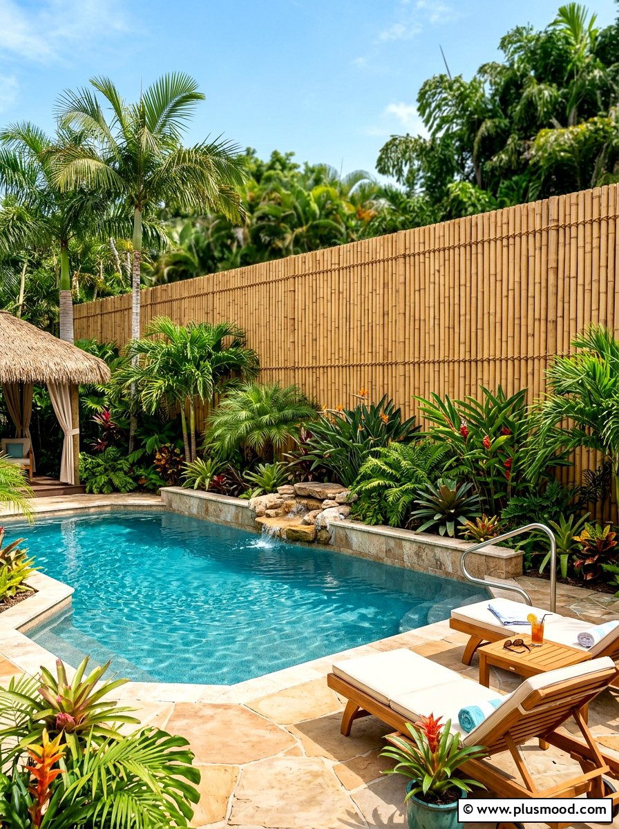 Transform Your Poolside with a Bamboo Privacy Screen