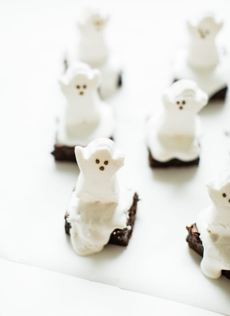 Bite-Sized Boo: Ghostly Brownie Squares