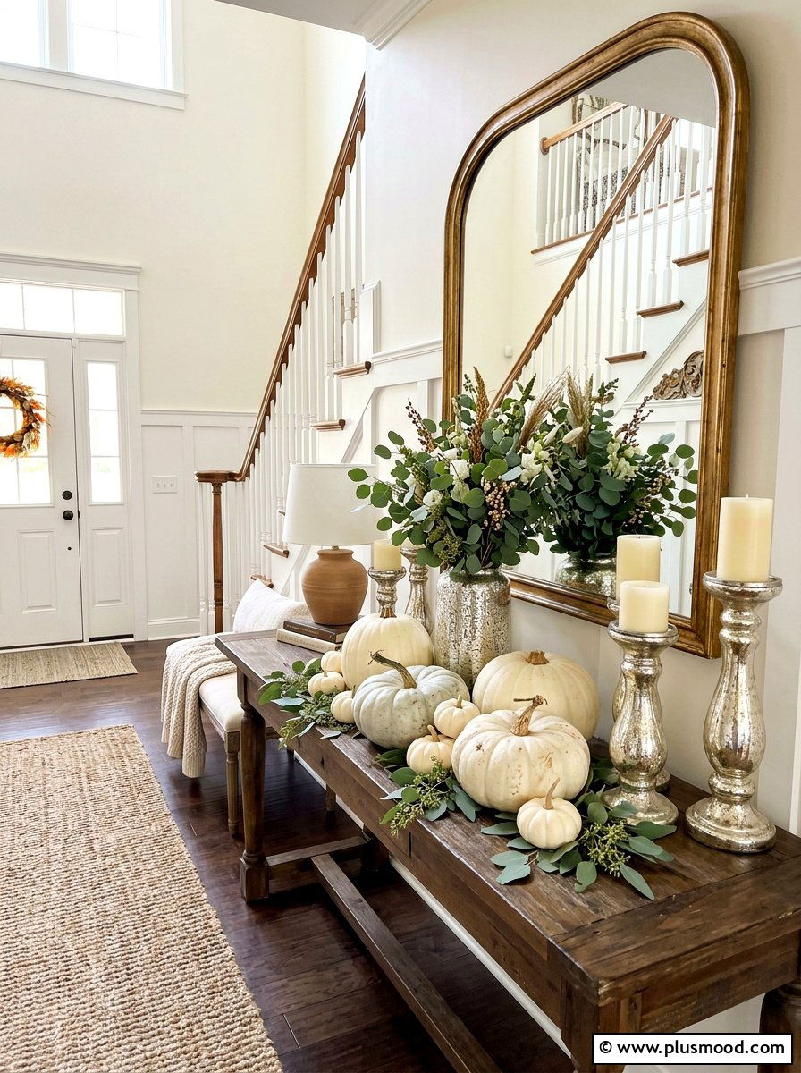Elevate Your Entryway with Chic White Pumpkin Decor