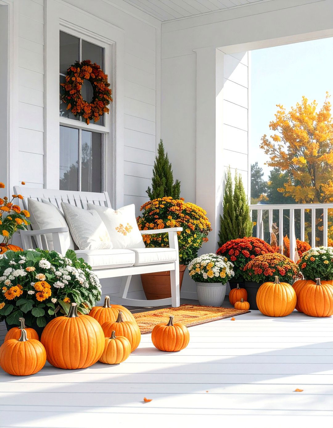 Casual Pumpkin Arrangements for Your Porch