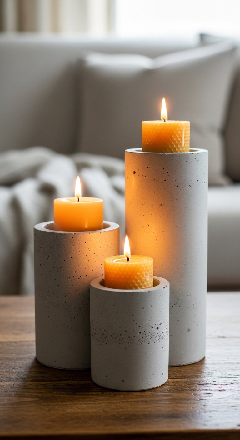 Craft Stylish Concrete Candle Holders for a Sleek Industrial Look