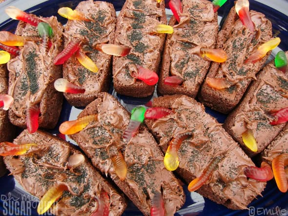Wriggly Tomb Treat Brownies