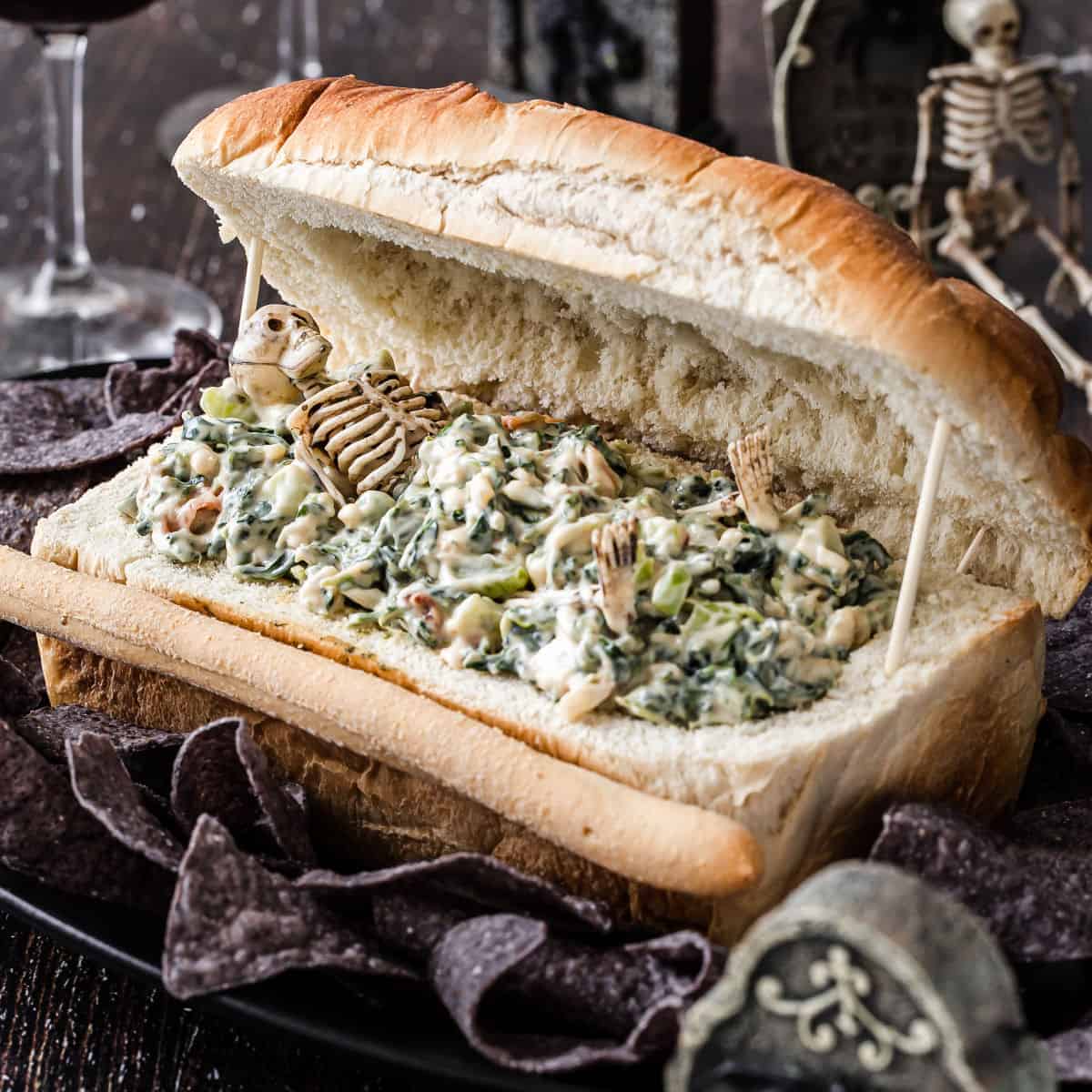 Ghastly Greens in a Bread Coffin