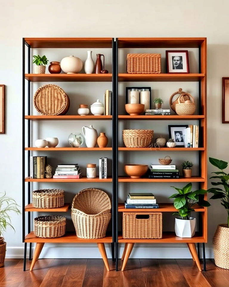 Elevate Boho Vibes with Sleek Mid-Century Shelving