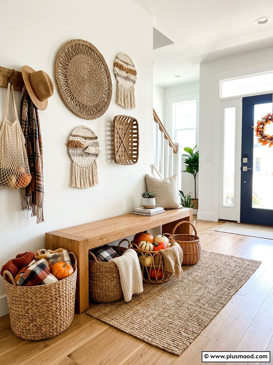 Chic and Cozy: Elevate Your Entryway with Woven Baskets