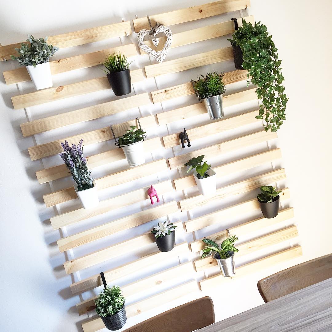 Turn Bed Slats Into a Living Wall Garden