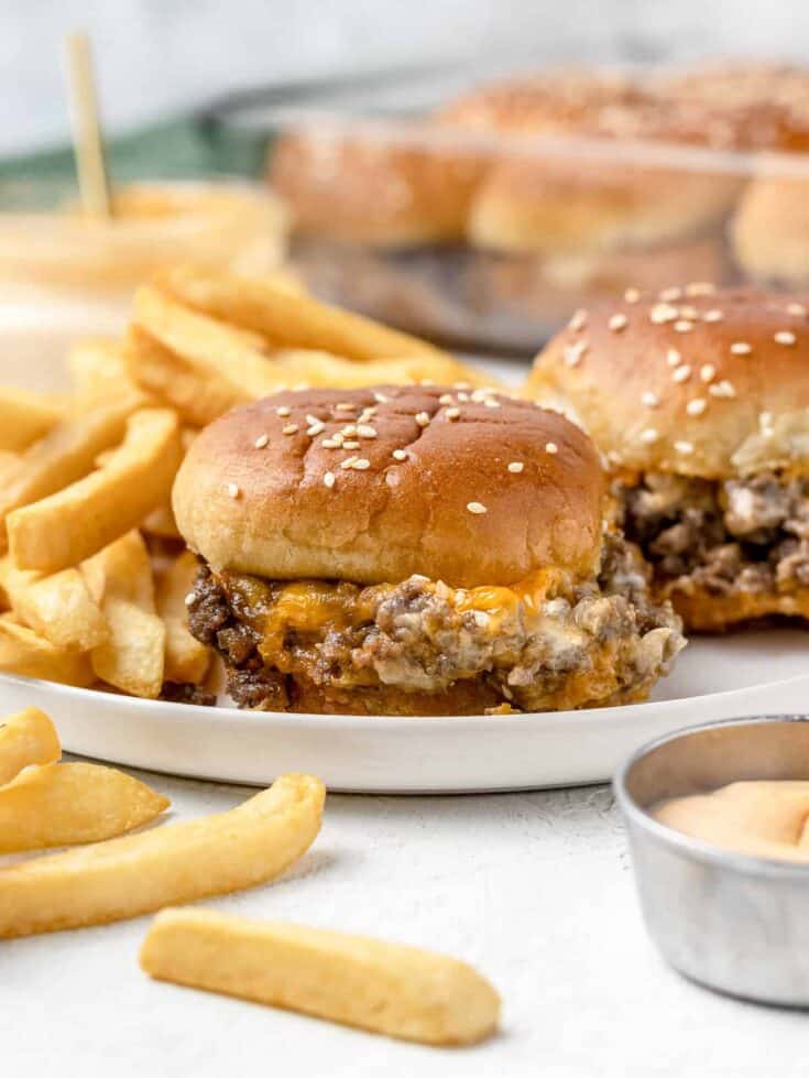 Cheesy Ground Beef Sliders